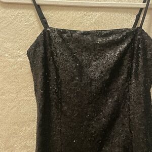 Black Sequin Mini Dress